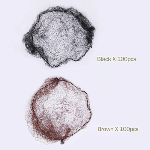 Vista 4 de KEILEOHO 200 redes para el cabello para servicio de alimentos, invisibles y transpirables, con cabezal de moño, gorra de nailon resistente