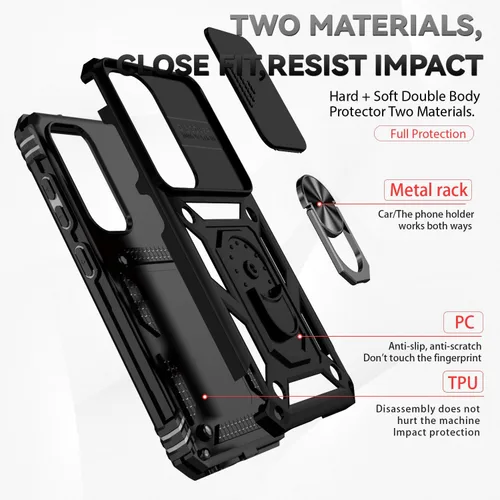 Vista 8 de Funda para Samsung Galaxy S23 FE con cubierta deslizante para cámara con protector de pantalla HD [grado militar de 16 pies probada en caídas] Funda