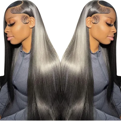 Vista 14 de Pelucas de encaje frontal rectas de cabello humano bunGiol pre arrancadas con cabello de bebé HD Pelucas de encaje frontal 13x4 sin pegamento