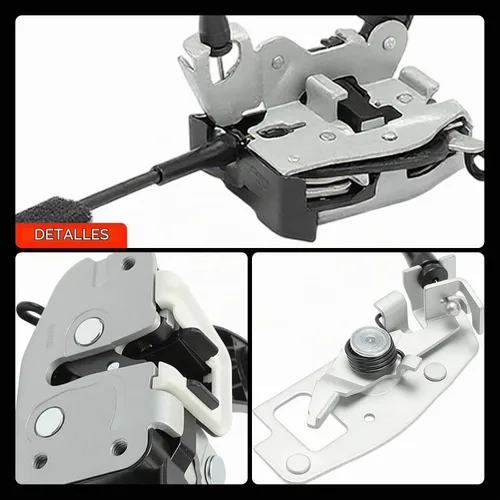 Vista 9 de A-Premium Conjunto de traba de puerta trasera con cable y varilla lado del acompañante derecho Compatible con Ford E-150 E-250 E-350 Econoline Van