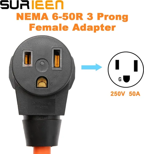 Vista 2 de NEMA L6-30P a 6-50R Generador a Soldador Adaptador Enchufe 1.5FT