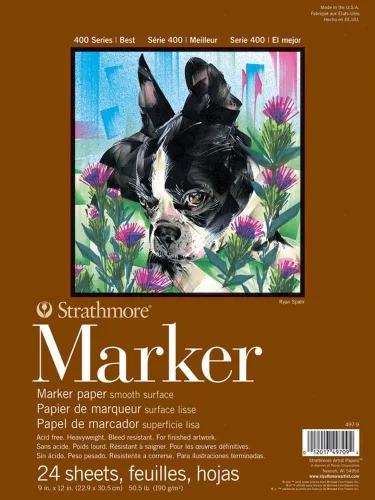 Vista 3 de Strathmore Bloc de papel marcador 6 "x 8"-50lb liso 24 hojas -62497600