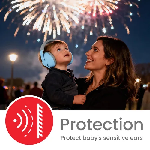 Vista 22 de Auriculares de bebé para protección contra el ruido, color blanco