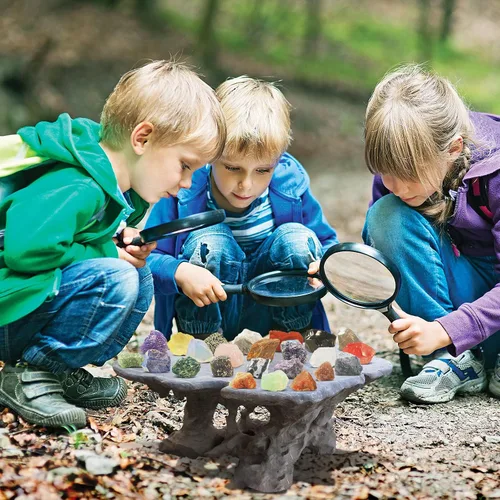 Vista 3 de Calendario de Adviento 2023 Rocks 24 días con piedras preciosas de cristal natural, minerales y fósiles, calendario de cuenta regresiva de Navidad