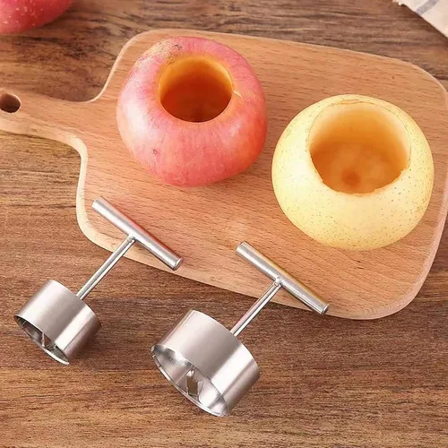 Vista 2 de Herramienta de cocina separadora de núcleo de pera de manzana, removedor de núcleo de pera de manzana de acero inoxidable, removedor de picaduras