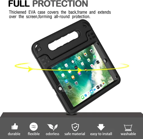 Vista 6 de AVAWO funda para iPad 9.7" 2017, para niños., Negro