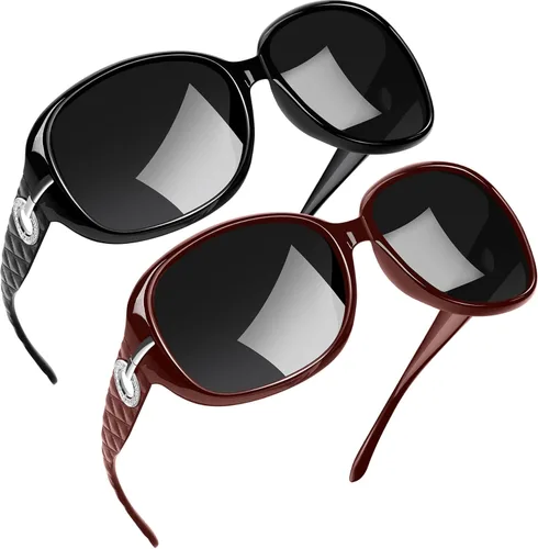 Vista 35 de Joopin Oversized Rectangle Sunglasses UV400 Protection Shades for Women Negro