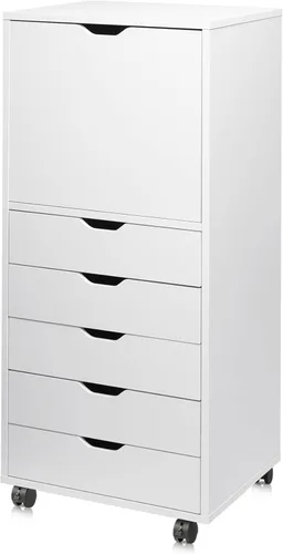 Vista 10 de DEVAISE - Cajonera móvil con 7 cajones para oficina y ropero