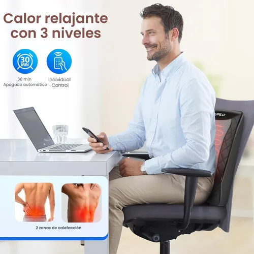 Vista 5 de CuPiLo - Masajeador de espalda y cuello, elegible para FSA, masajeador de tienda HSA para alivio del dolor de tejido profundo, masaje caliente