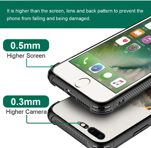 Vista 2 de Funda compatible con iPhone 8 Plus, diseño de oso de bosque otoñal, a prueba de golpes, antiarañazos, carcasa trasera de policarbonato duro