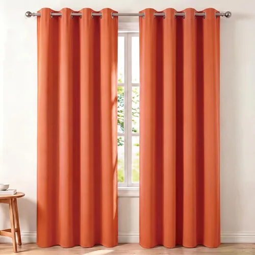Vista 17 de Diraysid Cortinas opacas beige con ojales para dormitorio, con aislamiento térmico, cortinas de oscurecimiento de habitación, 38 x 54 pulgadas, 2