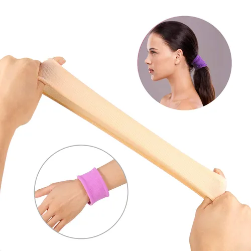 Vista 2 de 20 Piezas de algodón grande, ligas de cabello elásticas, bandas para cola de caballo, banda de cabello para cabello grueso, pesado y rizado de 6.5