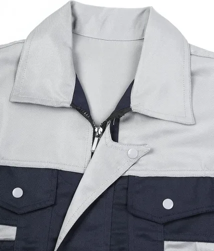 Vista 5 de JEATHA Uniforme mecánico de manga larga para hombre, uniforme de trabajo, para taller, trabajo automático con bolsillos