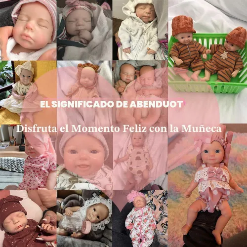 Vista 8 de Abenduot Muñeca de bebé de silicona suave de 15 pulgadas, muñecas de bebé de silicona de cuerpo completo anatómicamente correctas, muñeca de bebé
