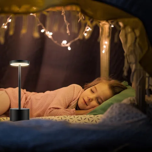 Vista 6 de TBBGA Lámpara de mesa LED inalámbrica, lámpara recargable con atenuación continua de 3 colores, lámpara de batería, luz nocturna portátil de metal