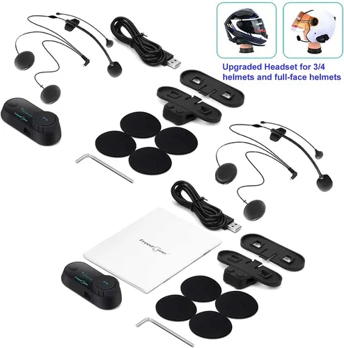 Vista 7 de FreedConn - Sistema de comunicación para casco de motocicleta, intercomunicador Bluetooth TCOM-SC, 2 unidades, kit de comunicación de 2 vías 2,624.7