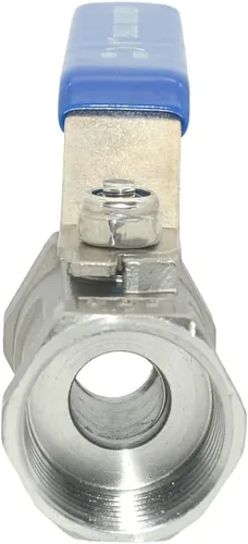 Vista 5 de VARMHUS Válvula de bola 304 de acero inoxidable de 1 pulgada, 1 pieza tipo NPT hembra roscada con mango de aislamiento de vinilo azul resistente