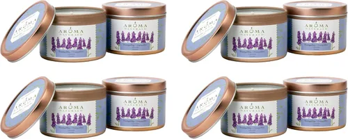 Vista 10 de Aroma Naturals Tin Candle - Aceite esencial de lavanda con aroma de soja natural, tranquilidad, 2