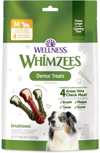 Vista 22 de WHIMZEES Wellness Freshzees Golosinas dentales para perros, barra de tamaño extra pequeño, (56 unidades)