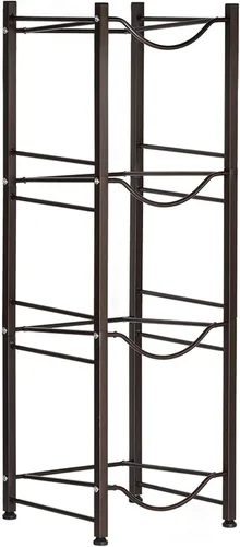 Vista 4 de HAITRAL - Soporte para jarra de agua, estante de exhibición para botellas de agua 4 Tiers Black Brown, Heavy Duty Steel, Water Jug Storage Rack