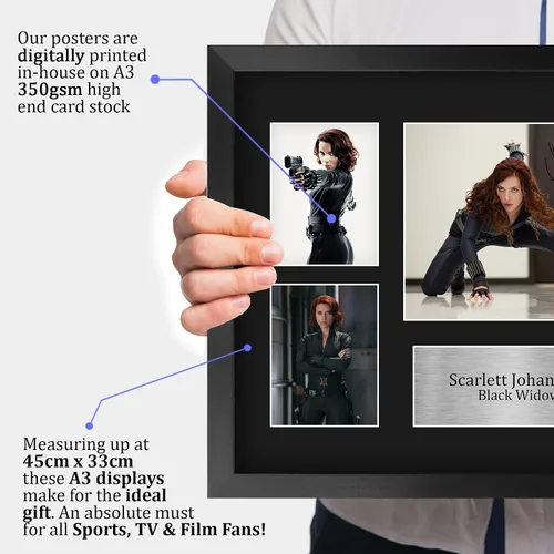 Vista 3 de HWC Trading Scarlett Johansson Black Widow Avengers - 16 x 12 pulgadas (A3) Impreso de regalos firmados con autógrafo para fanáticos de recuerdos