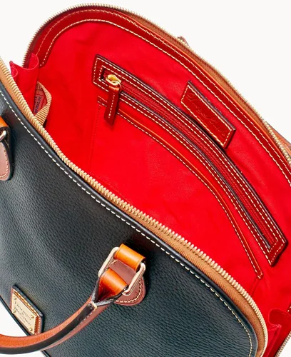 Vista 2 de Dooney & Bourke - Bolso con cremallera para mujer, de cuero flor con textura granulada, grande y con correa ajustable y extraíble para el hombro