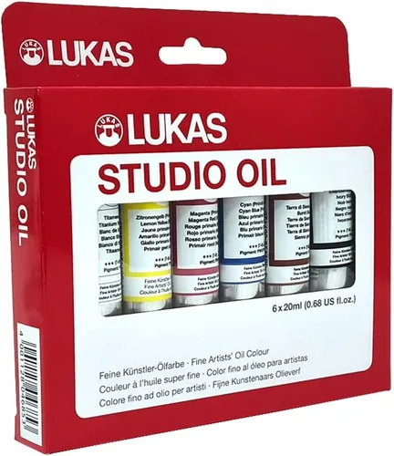 Vista 2 de Lukas Studio Artist - Pintura al óleo de alto pigmento hecha con aglutinante natural para artistas, pintura y mucho más. Colores surtidos - 0.7 fl oz