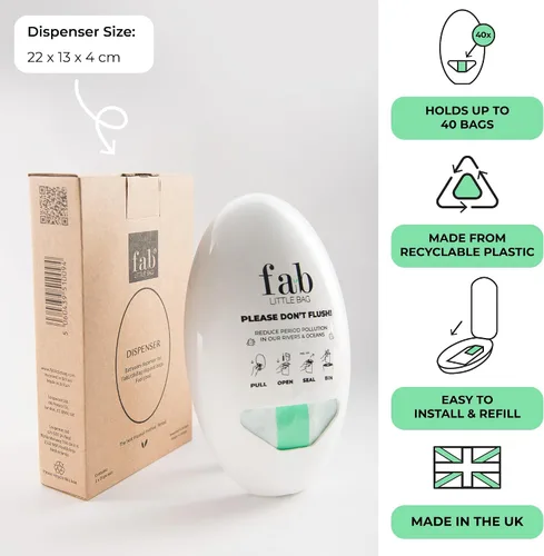 Vista 5 de Fab Little Bag Sostenedor de bolsas desechables de higiene femenina para tampones y toallas sanitarias, dispensador de productos de cuidado femenino
