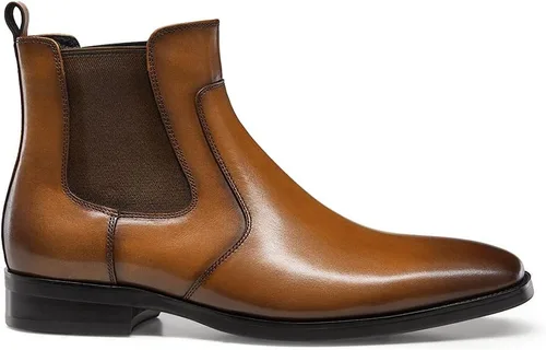 Vista 3 de Botas de vestir para hombre, botas Chelsea de cuero para hombre