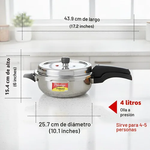 Vista 3 de Prestige Olla a presión PRASVSP, Senior Pan 4L, PLATA