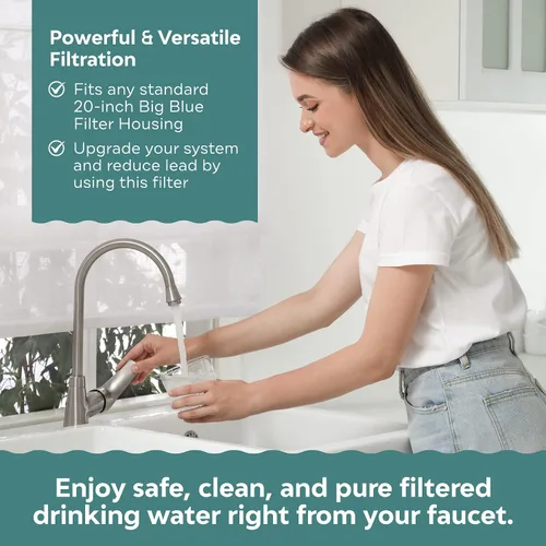Vista 2 de Applied Membranes Inc. Reemplazo de cartucho de filtro de agua de 3 etapas para toda la casa, incluye cartuchos de filtro de sedimentos, carbono
