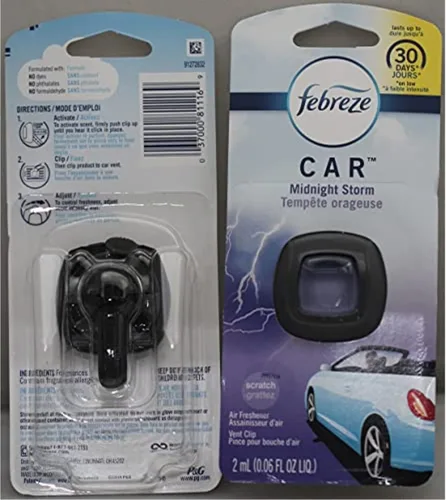 Vista 19 de Febreze AUTO - Clip de ventilación aromatizante para automóvil Ember, 0.07 onzas. Clip de ventilación para automóvil, paquete de 2 (EMBER)