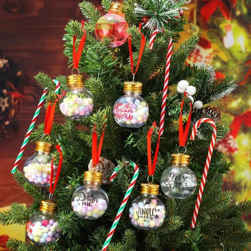 Vista 2 de Dingion 12 piezas de adornos de bola de alcohol de Navidad, adornos de árbol de Navidad, bolas de bebida de Navidad, bolas de bebida festivas
