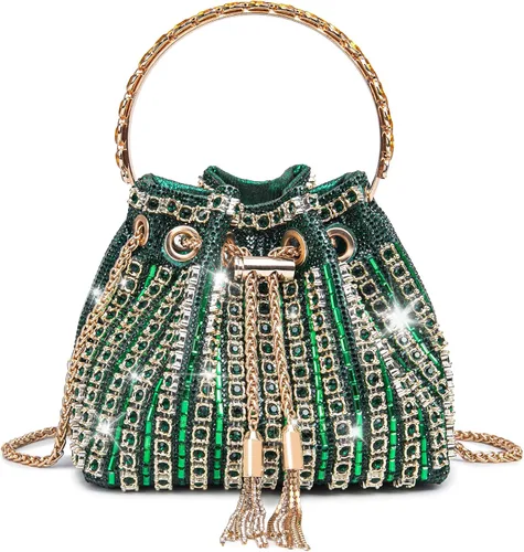 Vista 16 de Bolso de noche con diamantes brillantes para mujer, bolso de mano con diamantes de imitación para fiesta, baile de graduación, cóctel