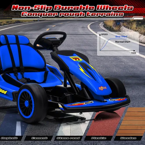 Vista 7 de Go-Kart eléctrico de deriva para niños de 6 a 12 años, motor de 400 W de Azul