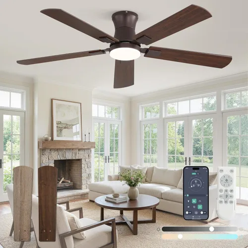 Vista 12 de Fanbulous Ventilador de techo de 42 pulgadas con luz, perfil bajo Negro