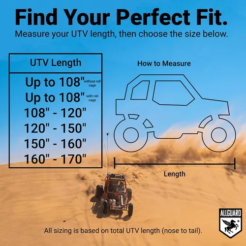 Vista 4 de AllGuard - Funda resistente a la intemperie Max UTV, poliéster de grado marino 600D resistente, protege de la lluvia, la nieve, el sol, los rayos UV