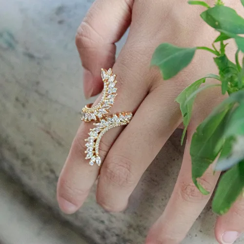 Vista 2 de Lavencious Anillo de moda de cóctel ajustable de 6 a 8.5 CZ Marquise Shape Jewelry para mujer