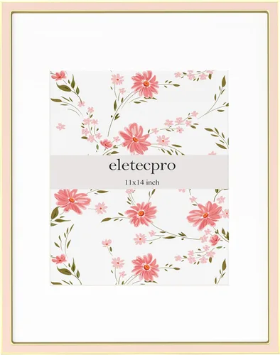 Vista 24 de eletecpro 4x6 Enamel Picture Frame with Real Glass Cover, Pink, 1-Pack Rosa con oro