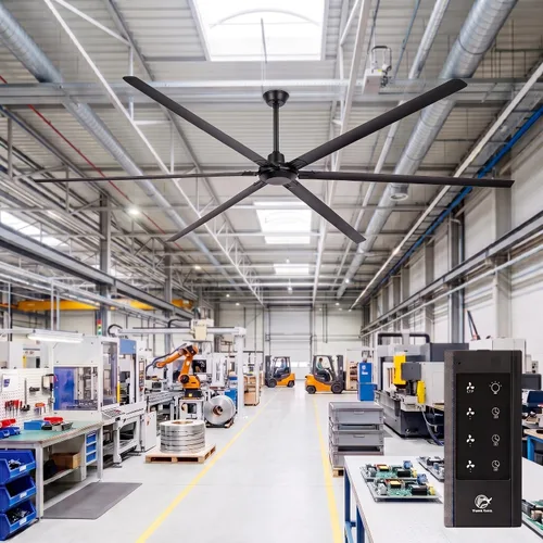 Vista 11 de Ventilador de techo grande de 84 pulgadas sin luz, ventilador de techo negro con certificación ETL