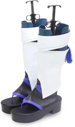 Vista 2 de COSGOGO Juego de anime Genshin Impact Wanderer - Zapatos de cosplay Kunikuzushi para Halloween, carnaval, para mujer, zapatos de cosplay de anime