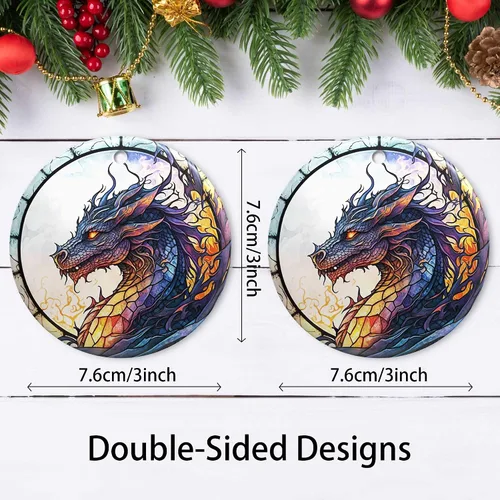 Vista 3 de Adorno de Navidad de dragón 2025, adorno de Navidad, adornos de árbol de Navidad, accesorios para colgar, decoración de Navidad, amantes del dragón