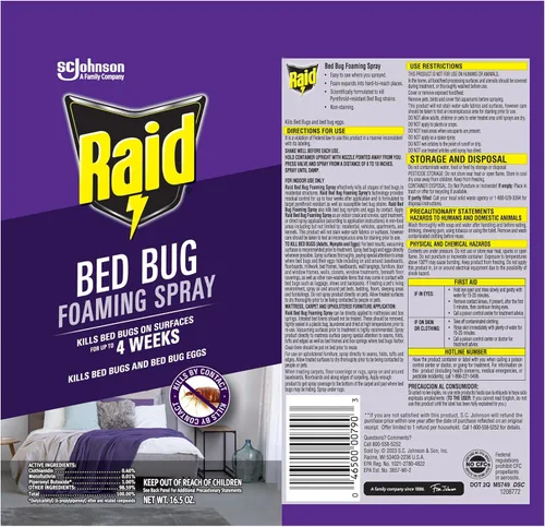 Vista 11 de Raid Bed Bug Killer - Espray espumoso, insecticida para interiores