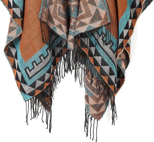 Vista 5 de Urban CoCo - Chal para envolver o capa para mujer, estampada, con borla.