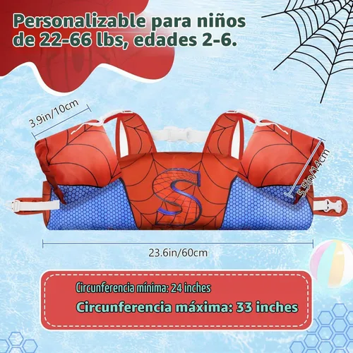 Vista 3 de Vvinca Puddle Kid Jumper for 22-66Lbs,Toddlers Pool Floaties Age 2-6 02-Superhero