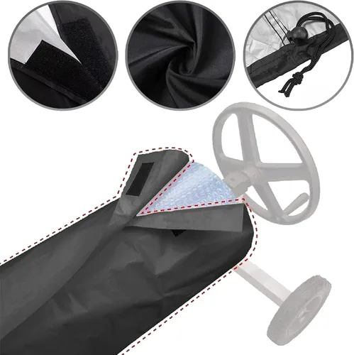 Vista 2 de Cubierta protectora de carrete solar para piscina, cubierta impermeable para carrete de piscina, cubierta solar para piscinas de hasta 24 pies