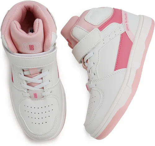 Vista 7 de brooman Zapatos de baloncesto para niños, tenis de caña alta para niñas, zapatos de escuela, zapatos deportivos para correr
