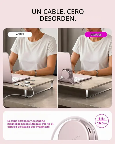 Vista 6 de Satechi OntheGo Hub USB-C 5 en 1, adaptador multipuerto, HDMI 4K/60Hz, carga de paso PD de 60 W, lector de tarjetas SD, USB-A y USB-C de 5 Gbps