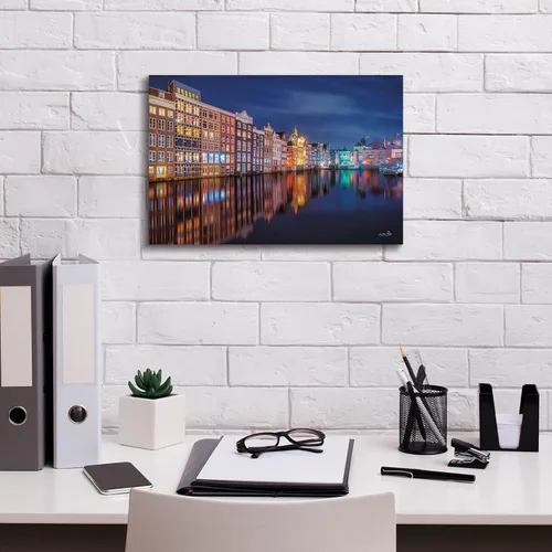 Vista 3 de Epic Graffiti 'Building Row Reflections 2' de Martin Podt, lienzo de arte de pared Giclée, 18 x 12 pulgadas