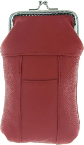 Vista 2 de Estuche para cigarrillos y encendedor de cuero en elección de color, para mujer, talla única , Rojo